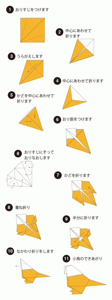 折り紙 小鳥（ことり）の折り方