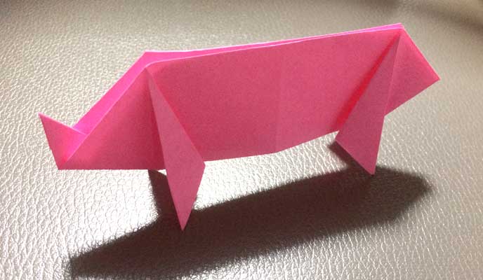 豚（ブタ）の折り紙の簡単な折り方｜How to fold pig
