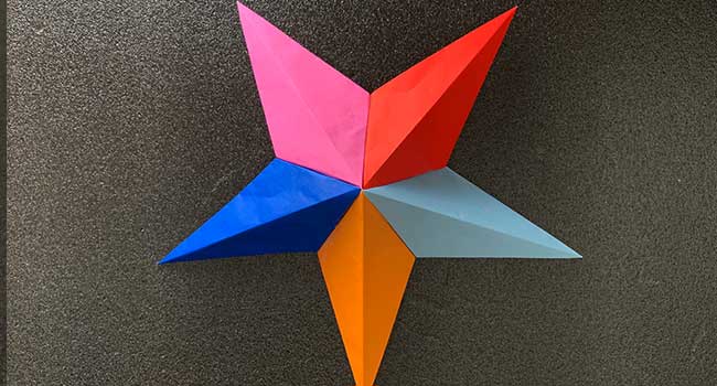 折り紙5枚で作る立体星
