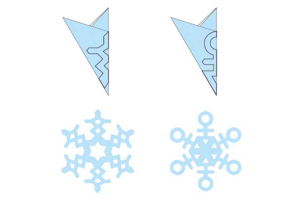 折り紙で作る簡単な雪の結晶の切り絵・切り紙 │ 子供でもハサミで簡単 