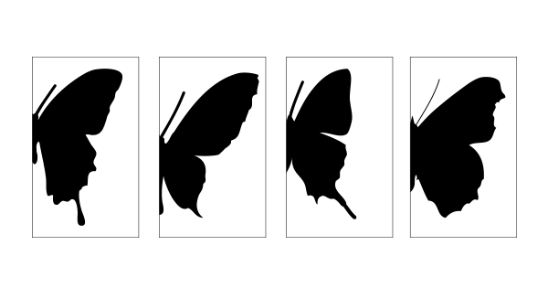 蝶の切り紙図案