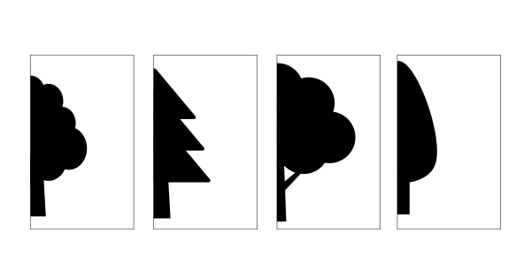 木の切り紙図案