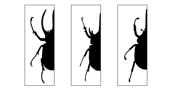 カブトムシの切り紙図案