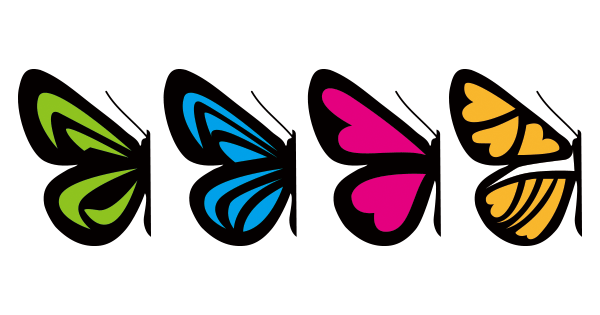 蝶の切り紙図案「色画用紙」