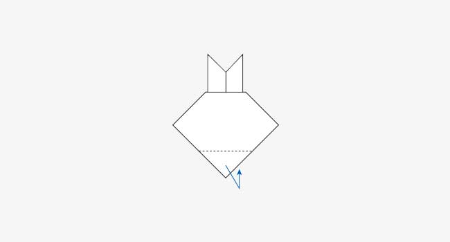 簡単！ウサギの折り紙の顔の折り方7