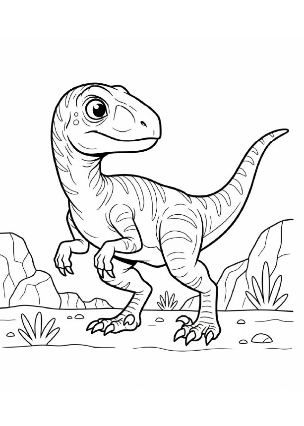 ヴェロキラプトルの塗り絵