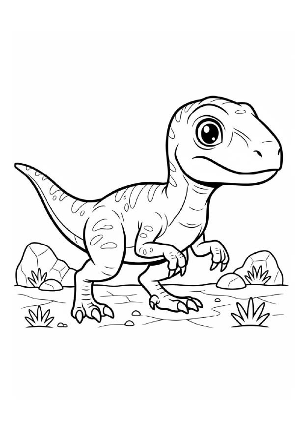 コンプソグナトゥスの塗り絵