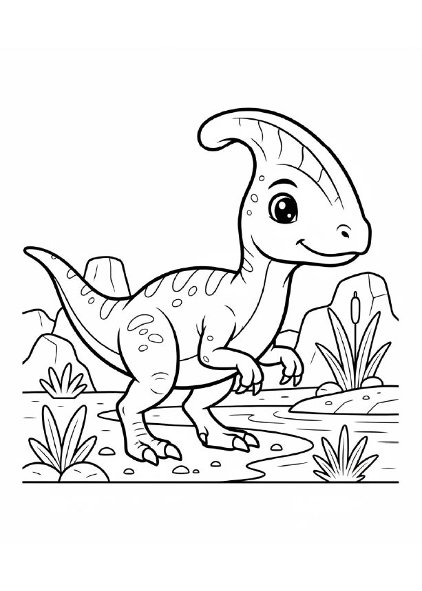 パラサウロロフスの塗り絵