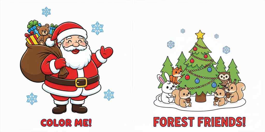 クリスマス塗り絵